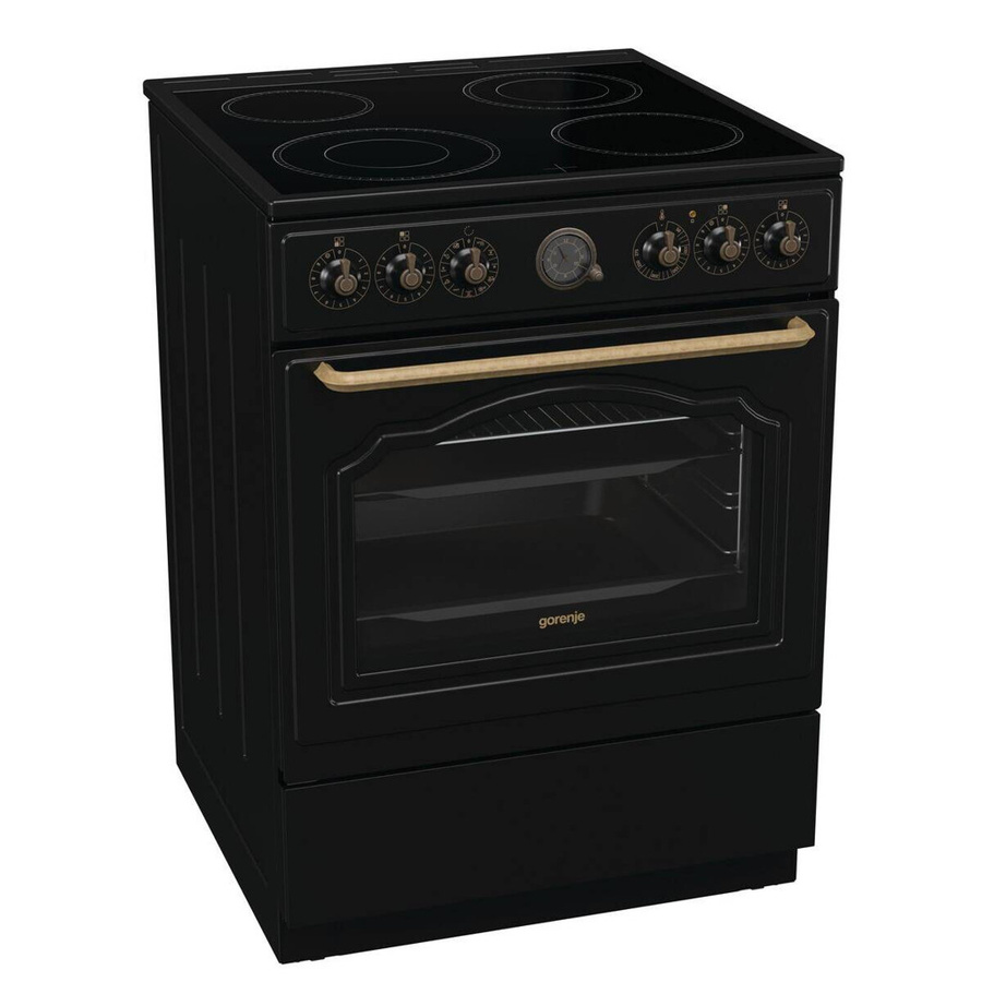 Gorenje Retro-Standherd GECS6B70CLB mit Glaskeramikkochfeld in Schwarz, B/H/T: 60 x 85 x 60 cm - Bild 2