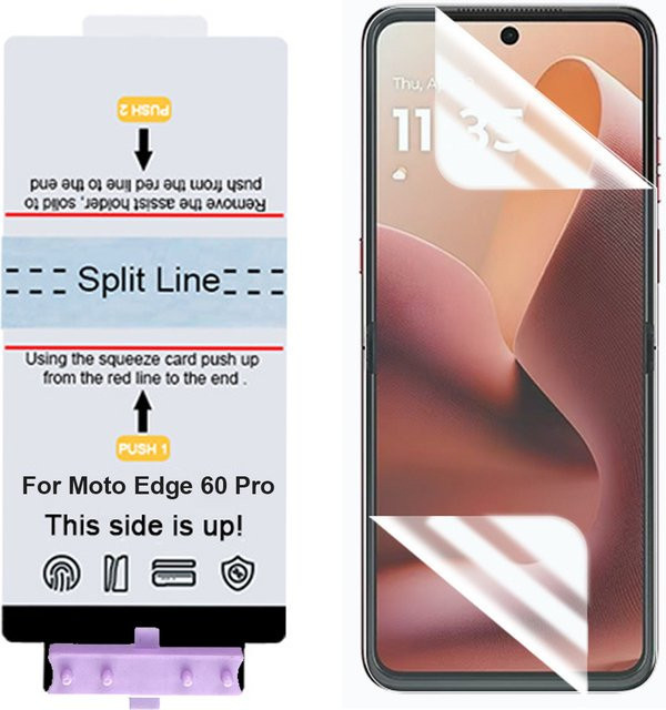 3er-Pack HD-Displayschutzfolie aus weichem TPU für Motorola Edge 60 Pro Fusion und Moto Edge 50 Pro Neo Ultra, transparente Hydrogelfolie - Bild 1