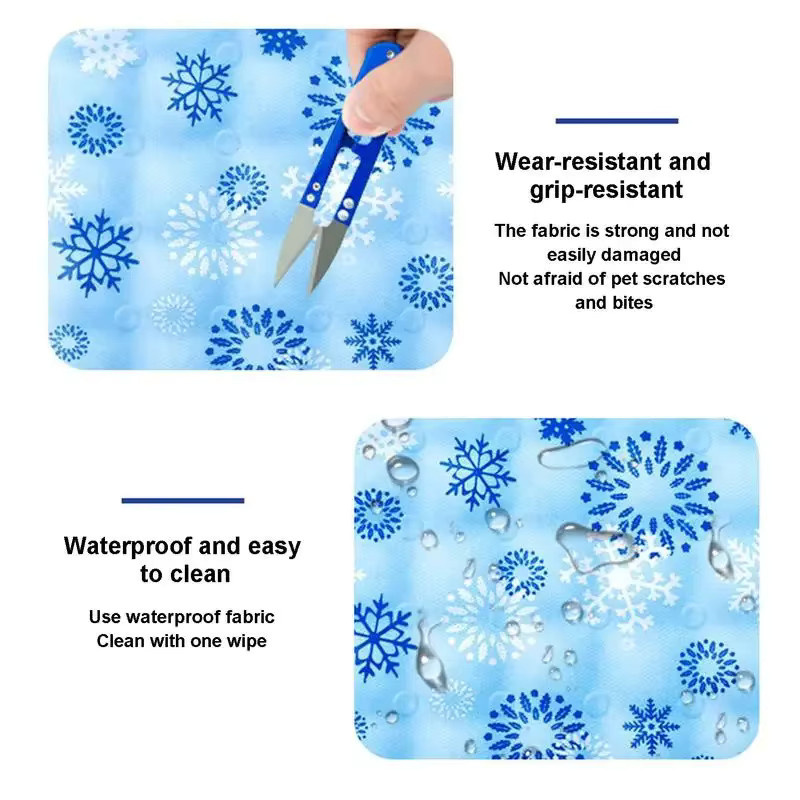 BeiYu Pet Hundebett und Katzenbett in Blau mit abstraktem Design und rechteckiger Form - Bild 3