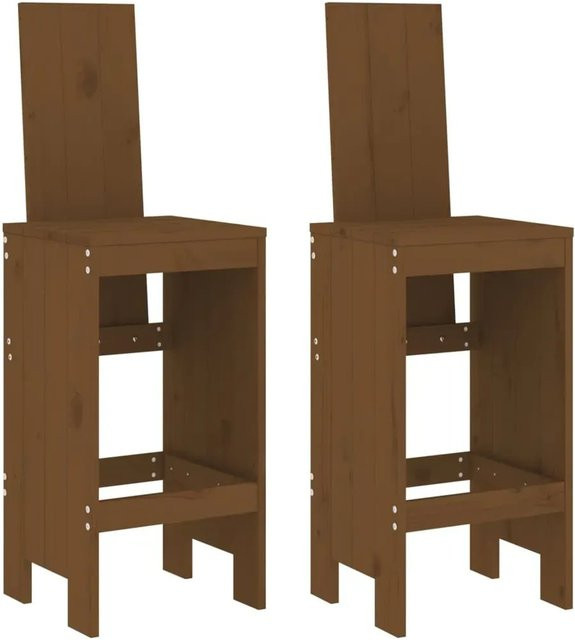 vidaXL Barhocker 2er Set aus Kiefernholz in Braun, rustikaler Design-Stil, H x B x T: 120 x 42 x 42 cm - Bild 1