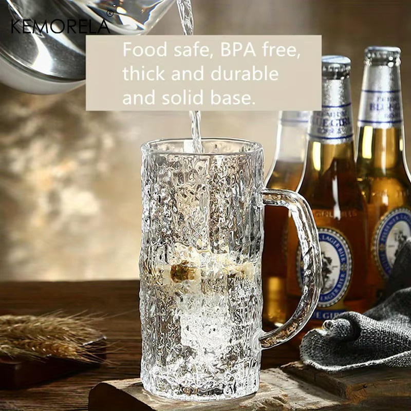 KEMORELA Bierglas mit mattierter Gletscher-Textur, transparent, 400 ml - Bild 4