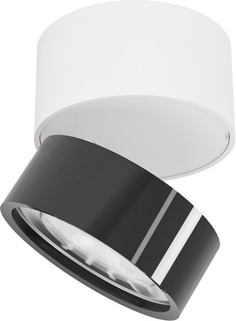 LUX-IT Swing 75 Round LED-Deckenstrahler 1-flammig, Weiß und Schwarzchrom, Warmweiß 3000K - Bild 1
