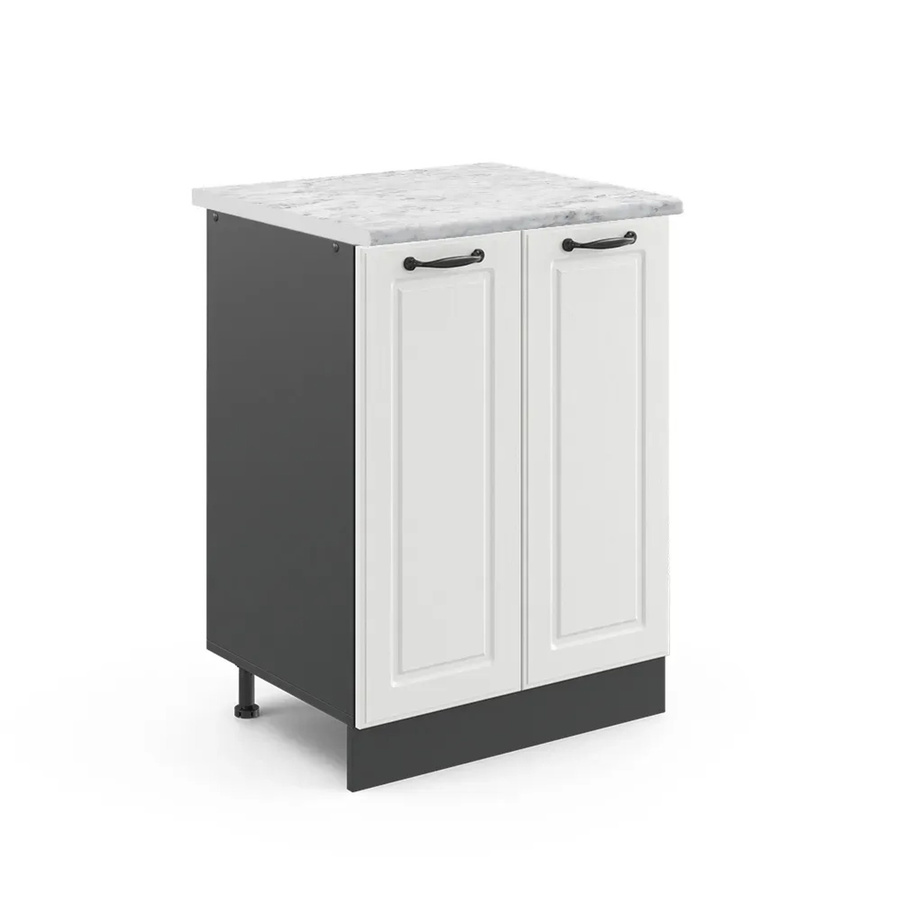 Vicco Küchenunterschrank R-Line Landhausstil in Weiß und Anthrazit mit Marmor-Optik, B/T/H: 60 x 60 x 81,6 cm - Bild 2