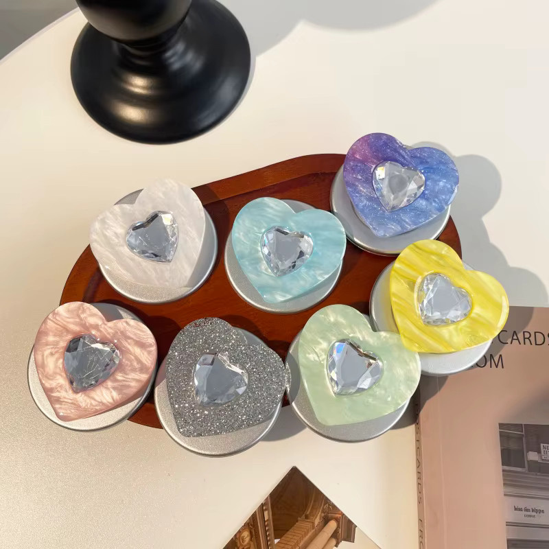 Korea Glitter Heart Diamond MagSafe Magnetischer Telefonhalter für iPhone 18 und Samsung Faltbarer Erweiterbarer Ringhalter - Bild 2