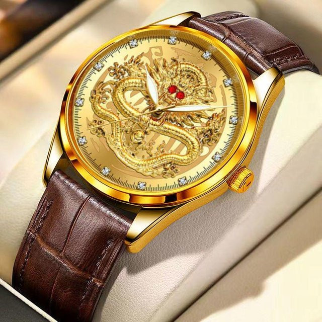 YIRAN Jewelry Armbanduhr, Quarz, Edelstahl, Gold, 40 mm, Herren - Bild 1