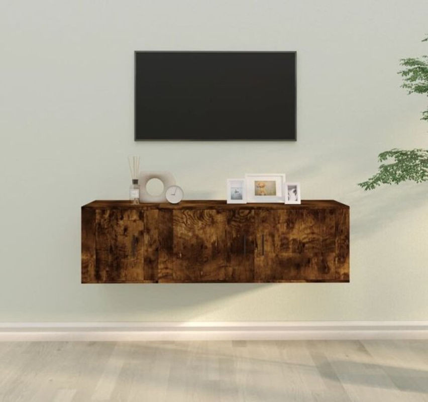 Vidaxl 2-teiliges TV-Schrank-Set aus Holzwerkstoff in Räuchereiche, Grau/Braun, Modern und Klassisch - Bild 1