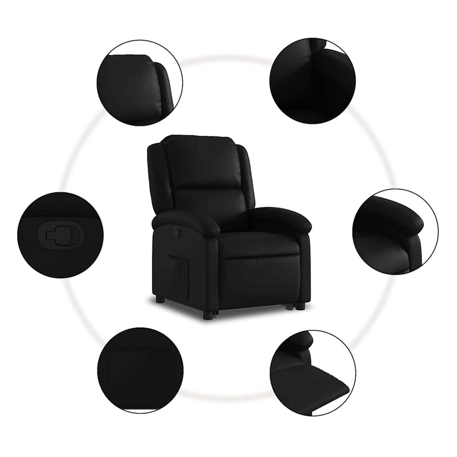 vidaXL Relaxsessel mit elektrischer Aufstehhilfe für Senioren, Schwarz, Kunstleder - Bild 7