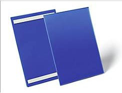 Durable Etiketten- und Kennzeichnungstaschen aus Kunststoff, selbstklebend, dokumentenecht, A4 hoch, 50 Stück, Blau und Gelb - Bild 1
