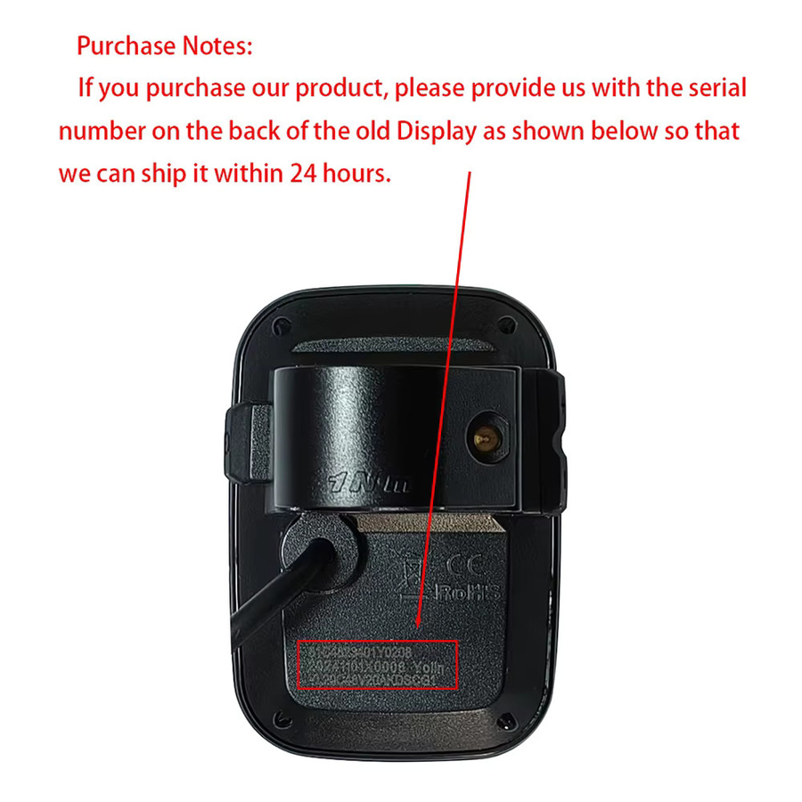 Yolin EBike LCD Display mit 5Pin wasserdichtem Stecker für elektrische Mountainbike Controller 36V 48V in Schwarz - Bild 3