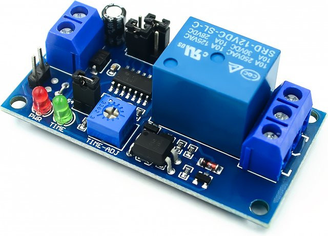 Si Tai&SH Verzögerungsrelais Timer-Modul DC 12V mit Einschalt- und Ausschaltverzögerung in Blau - Bild 1