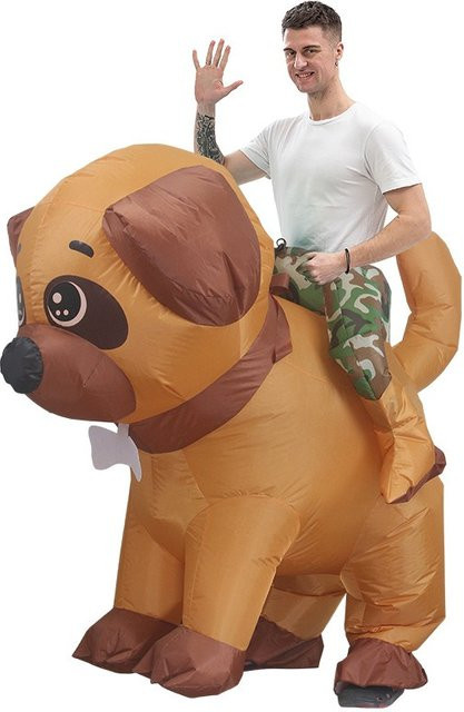 Hangchen Family Hund Kostüm, aufblasbar, Tiere, Braun - Bild 1
