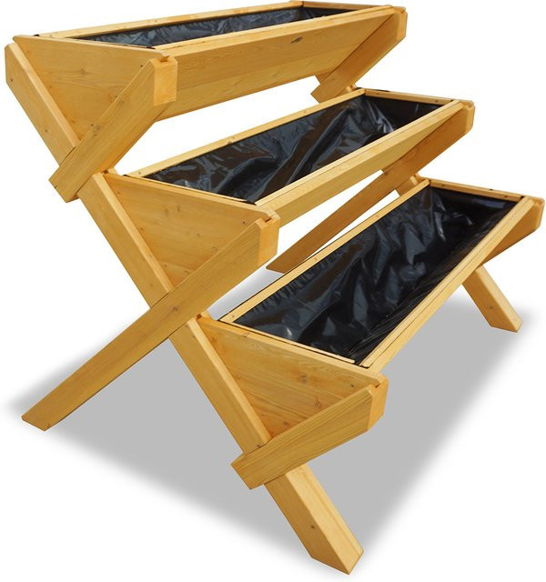 HABAU Hochbeet Trio aus Lärchenholz für Kräuter und Salate, L 110 cm, B 74 cm, H 89 cm - Bild 1