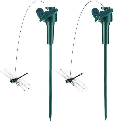 Lumex Solar-Libellen Gartenstecker Set mit beweglichen Flügeln, dekorative fliegende Libellen in Multicolor, 2 Stück - Bild 1