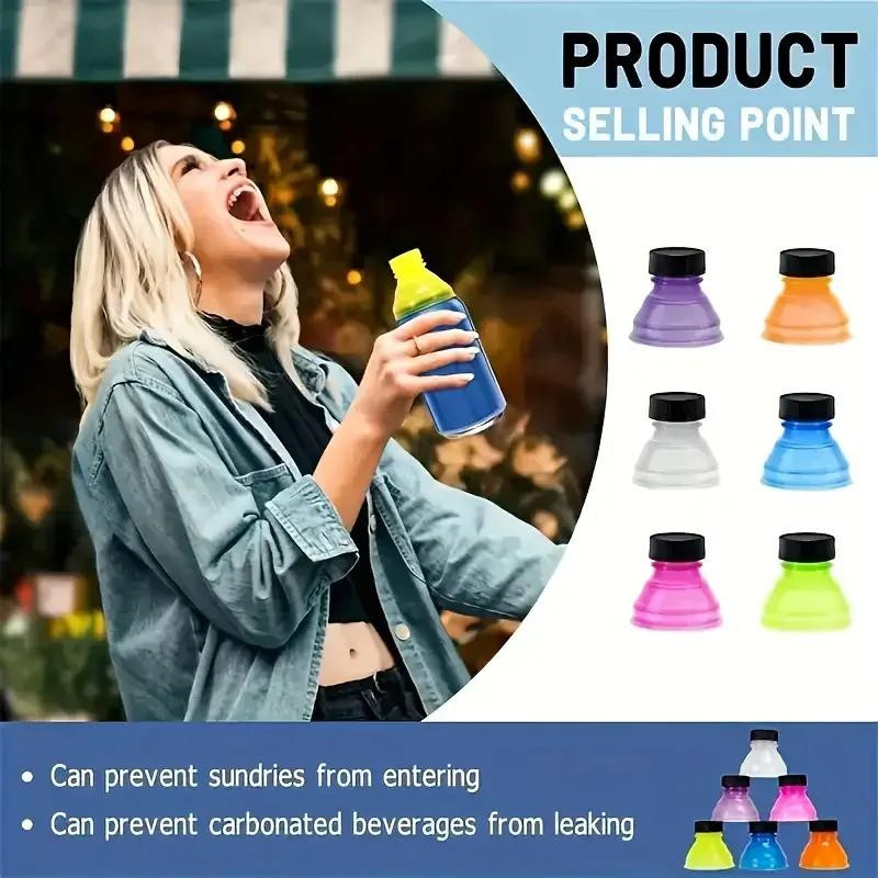 6 Stück wiederverwendbare Kunststoff-Schutzkappen für Flaschen und Dosen als Soda-Saver und Verschlussdeckel - Bild 3