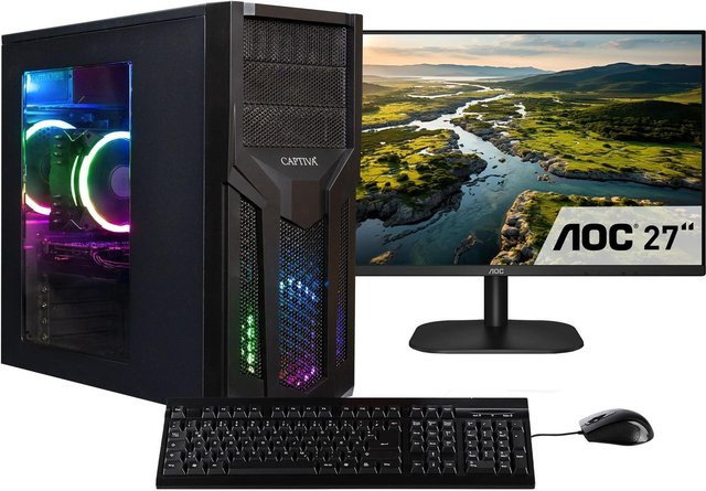 CAPTIVA Power Starter R80-001 TFT Bundle Gaming-PC in Schwarz mit AMD Ryzen 5, 16 GB DDR4-SDRAM und 1 TB SSD - Bild 1