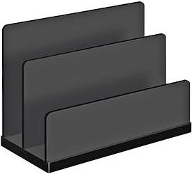 Briefständer WEDO Black Office in Schwarz mit 2 Fächern, B: 15,0 cm, T: 10,7 cm, H: 6,8 cm - Bild 1