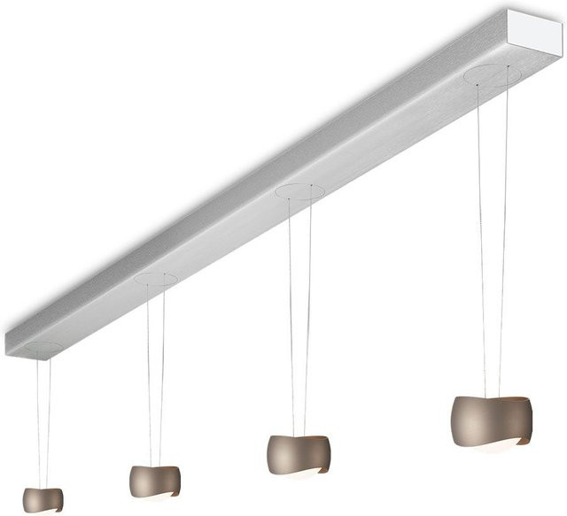 Oligo Curved Slack-Line LED-Pendelleuchte 4-flammig in Brazilian Brown aus gebürstetem Aluminium mit Tunable White (2200K - 5000K) und Casambi-Steuerung - Bild 1