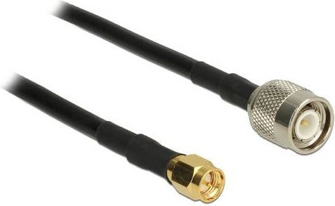 Delock WLAN-Antennen Anschlusskabel mit TNC-Stecker und SMA-Stecker in Schwarz, 5m - Bild 1