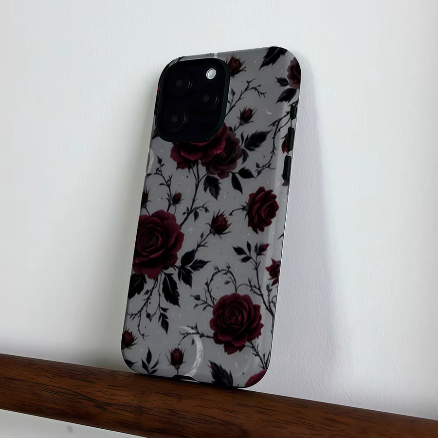 CaseLumi Matte Bumper MagSafe Hülle für iPhone mit Mondlicht-Rosen-Motiv in Multicolour - Bild 4