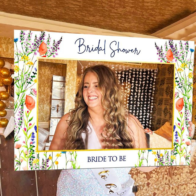LaVenty Wildflower Bachelorette Party Dekorationen mit floralem Boho Design und rechteckigem Foto Booth Rahmen aus Papier in Multicolour - Bild 1