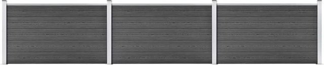 vidaXL Zaunelement Set WPC in Schwarz B: 526 cm, H: 105 cm - Bild 1
