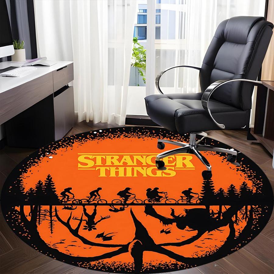 Yun Heng Four Stranger Things Stuhlteppich rund, rutschfest und waschbar, Durchmesser: 120 cm - Bild 2