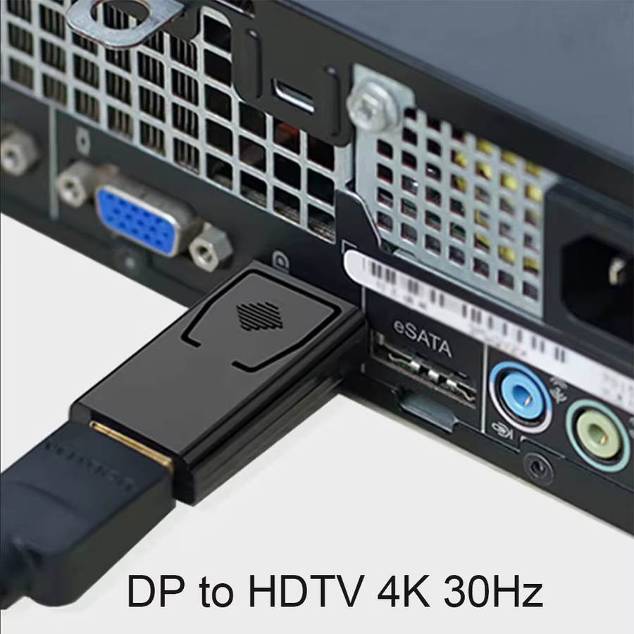 OULLX DisplayPort zu HDMI Konverter 4K kompatibel, Audio Video Adapter für Computer und Monitor, Schwarz - Bild 3