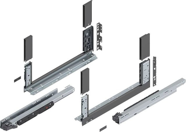 Blum Legrabox free Schubladensystem Höhe C mit Tip-On Vollauszug, Oriongrau, Tiefe: 500 mm - Bild 1