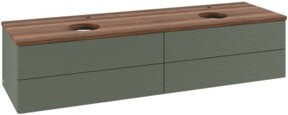 V&B Antao Waschtischunterschrank mit Frontstruktur und Beleuchtung in Weiss und Grau, B: 160 cm, T: 50 cm - Bild 1