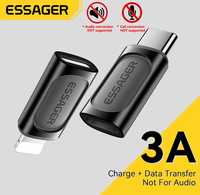 Essager PD 20W OTG-Adapter USB Typ C auf Lightning Konverter für iPhone und iPad, Schwarz - Bild 1