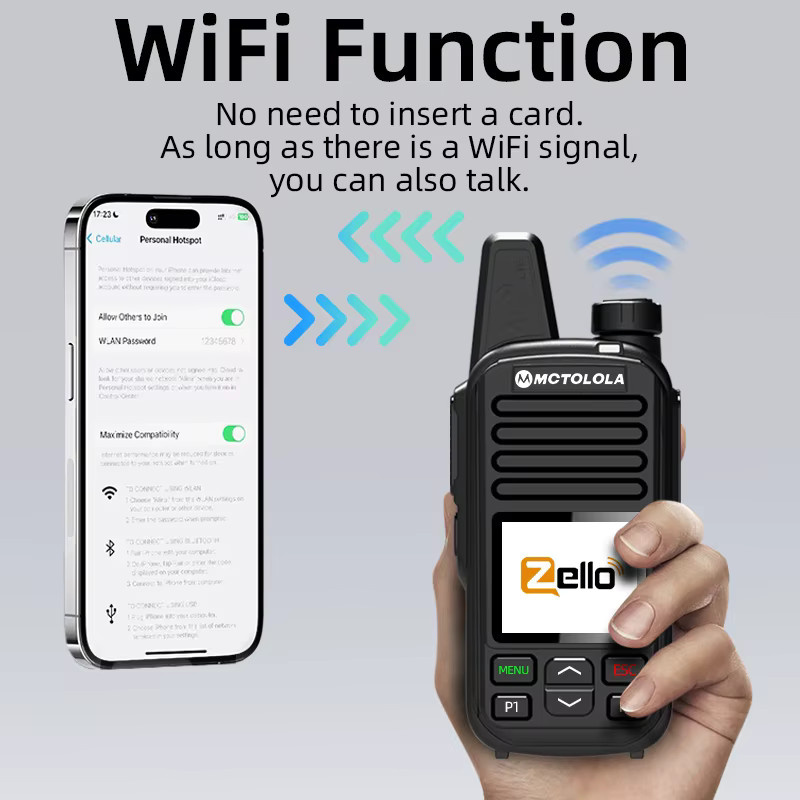 Motorola Zello Walkie-Talkie mit 4G LTE, Android, Wi-Fi und Bluetooth in Schwarz - Bild 3