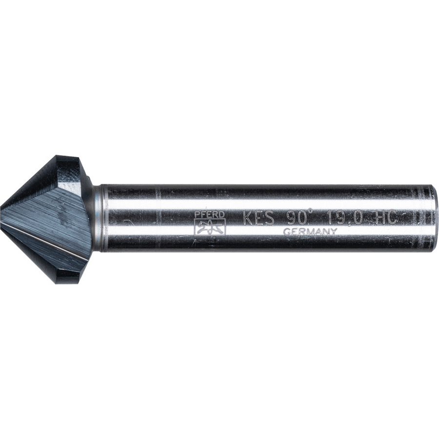 PFERD HSS Kegel- und Entgratsenker 90 Grad Ø 19 mm Schaft-Ø 10 mm DIN 335 C HICOAT beschichtet silber - Bild 2