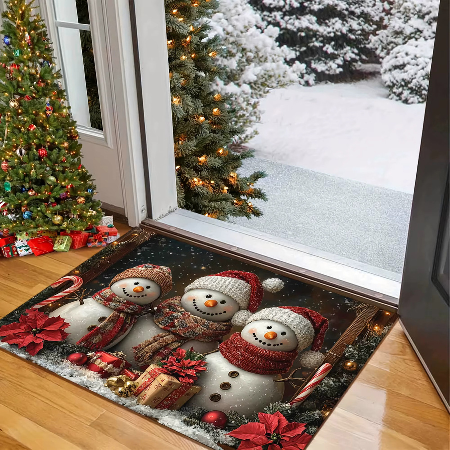 VIKAMA Schneemann Willkommensteppich als Bodenmatte für Eingang, Wohnzimmer, Badezimmer oder Balkon, Mehrfarbig, B x T: 60 x 40 cm - Bild 2