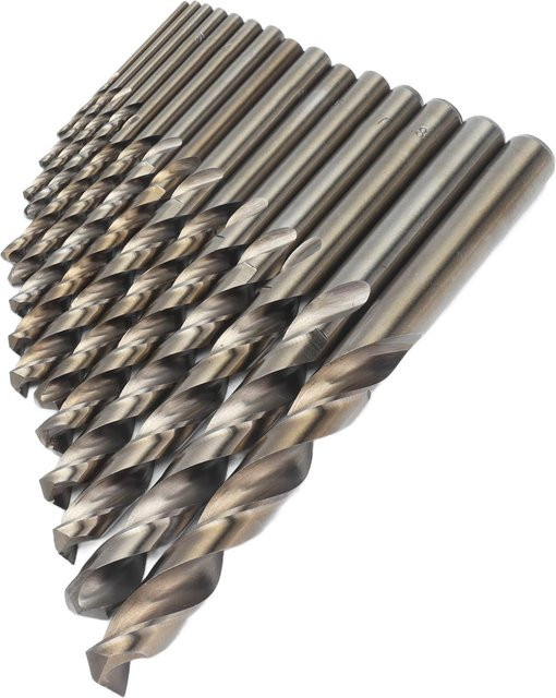 15-teiliges TOMTOP Spiralbohrer-Set aus HSS-Kobalt in Gold für Hartmetalle mit 135 Grad Spitzenwinkel - Bild 1
