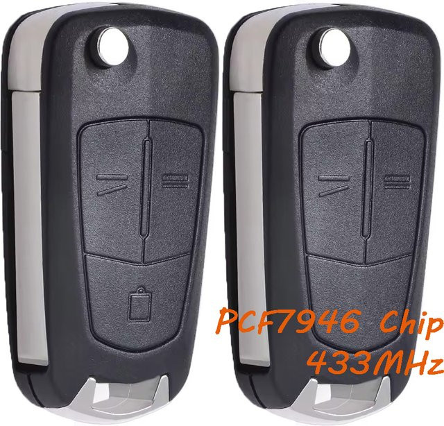 Keyecu Fernschlüsselanhänger 433 MHz PCF7946 für Opel Vectra C und Signum, Farbe: Schwarz - Bild 1