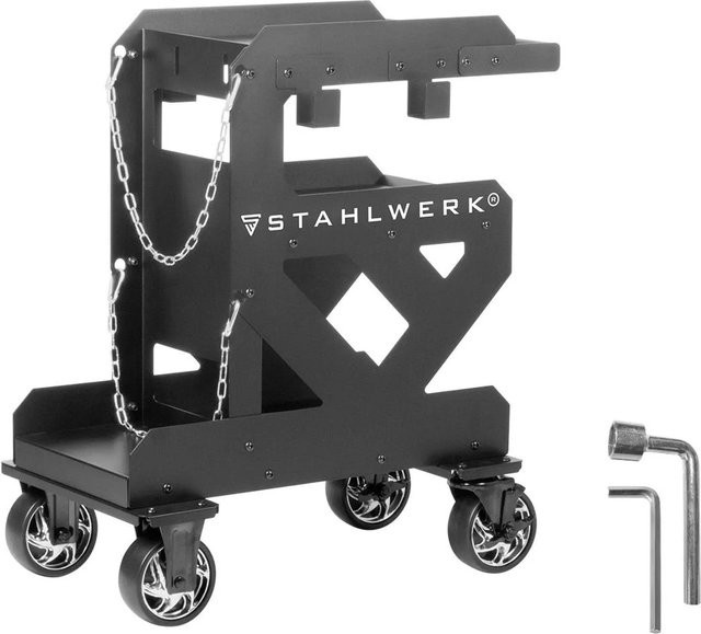 STAHLWERK Schweißwagen aus Stahl in Schwarz, rollbarer Transportwagen für Plasmaschneider mit 1,5 mm Wandstärke, B/T/H: 76,0 x 60,0 x 38,0 cm - Bild 1