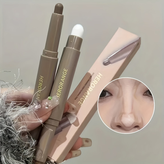 Herorange Konturstift, 2-in-1 Nasen- und Gesichtsformungsstift mit Pinsel, Unisex - Bild 1