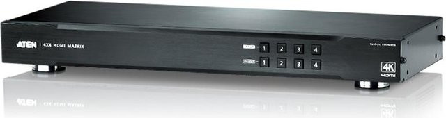 ATEN VM0404HA HDMI Matrix Switch mit 4 Ports, 4K UHD und USB, Schwarz - Bild 1