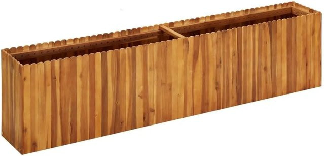 DELUKE Hochbeet JONA aus Akazienholz in Braun-antik, B/T/H: 200 x 30 x 50 cm - Bild 1