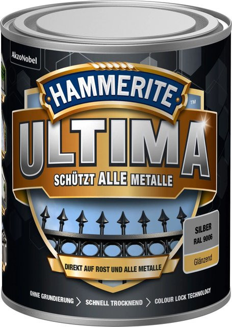 Hammerite Ultima Premium Metall-Schutzlack glänzend Silber 750 ml - Bild 1