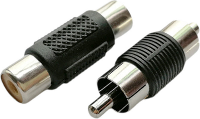 RCA Buchse auf Buchse Adapter Stecker auf Stecker Video Audio Konverter Schwarz - Bild 1