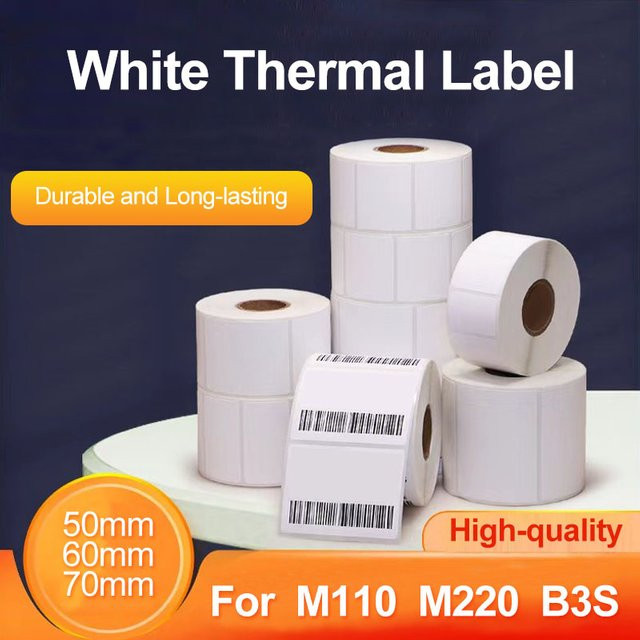 Risio Thermoetiketten Rolle in Weiß, selbstklebende Papier Aufkleber für Barcodes und Preise, Breite: 50 mm bis 60 mm - Bild 1