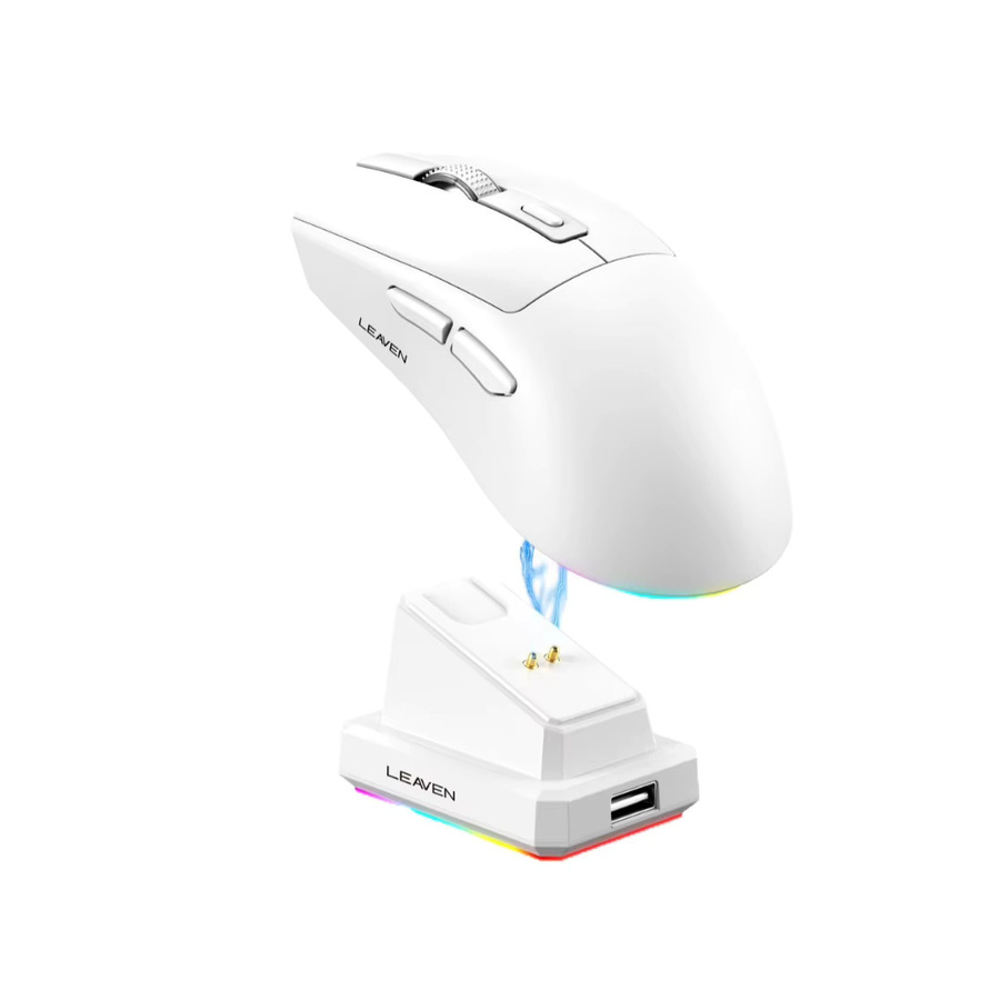 NexusClick X3 Dual-Mode Bluetooth-Maus mit RGB-Beleuchtung, 1600 DPI, ergonomisches Design und magnetische Ladestation, Schwarz - Bild 6