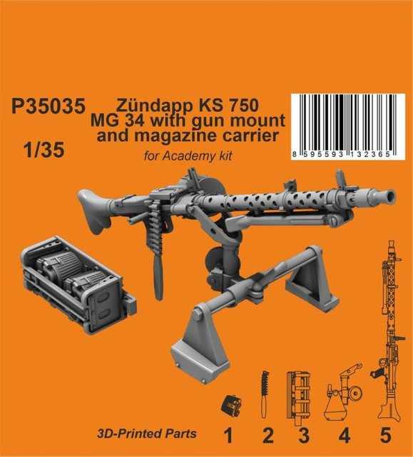 Academy Zündapp KS 750 - MG 34 mit MG-Lafette und Munitionsträger, Fahrzeug - Bild 1