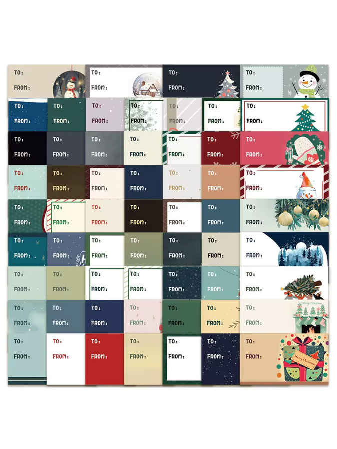 60 Stück wasserfeste Weihnachtsaufkleber in Multicolour von BulingBulingStickers Store für DIY-Projekte an Notizbüchern, Tagebüchern, Handyhüllen und Wasserflaschen - Bild 3