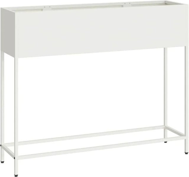 vidaXL Hochbeet Gartenpflanzer aus Stahl in Weiß, B/T/H: 100 x 26 x 82 cm - Bild 1