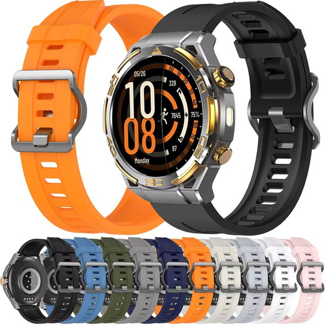 Uhrenarmband Silikon, 22 mm, Schwarz, Unisex - Bild 1