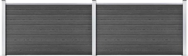 vidaXL Zaunelement Set WPC in Schwarz, B/H: 353 x 105 cm - Bild 1
