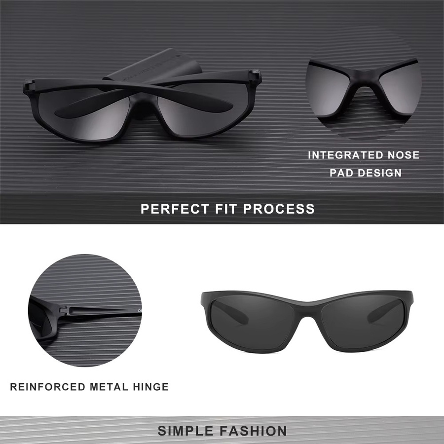 Ninesun Sportsonnenbrille, Wrap, Vollrand, Kunststoff, Schwarz, Unisex - Bild 3