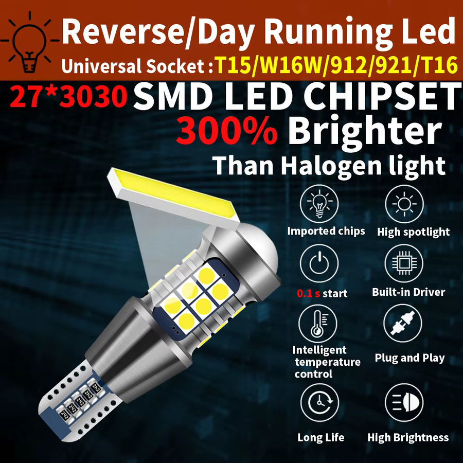 Neallor LED Rückfahrscheinwerfer Set T15 W16W Canbus 2er Pack Weiß 6000K - Bild 2